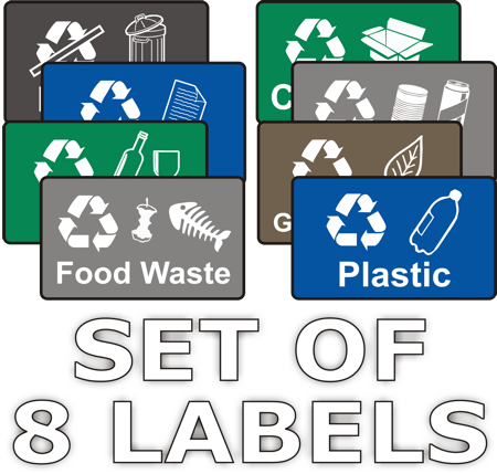 Recycling Stickers - Set of 8